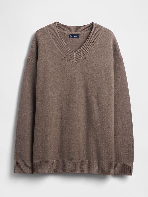 Image number 3 showing, CashSoft Oversized V-Neck Sweater