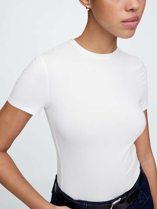 Image number 5 showing, CloseKnit Jersey T-Shirt Thong Bodysuit