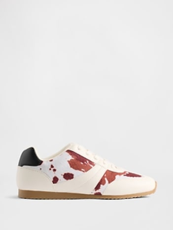 Kids Cow Print Sneakers