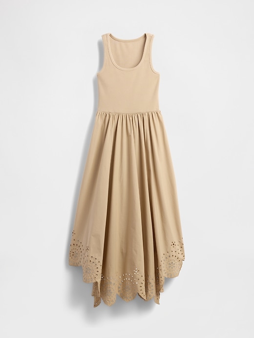 Image number 5 showing, Mixed Media Handkerchief Hem Midi Dress