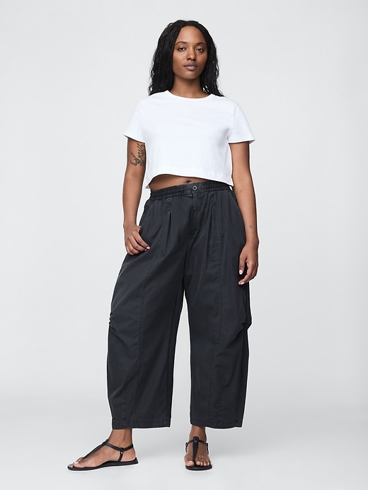 Image number 5 showing, Mid Rise Twill Barrel Pants