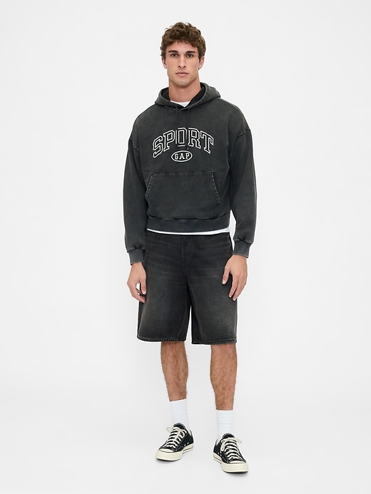 Image number 2 showing, Heavyweight Oversized Crop Logo Hoodie