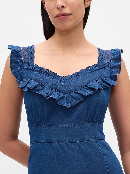 Image number 4 showing, Indigo Ruffle-Trim Maxi Dress
