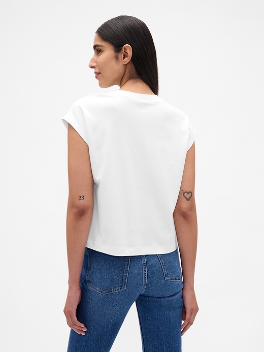Image number 3 showing, Supima® Cotton Relaxed Crop T-Shirt