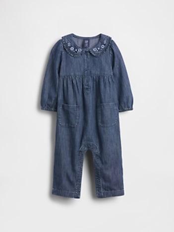 Baby Denim Collared One-Piece