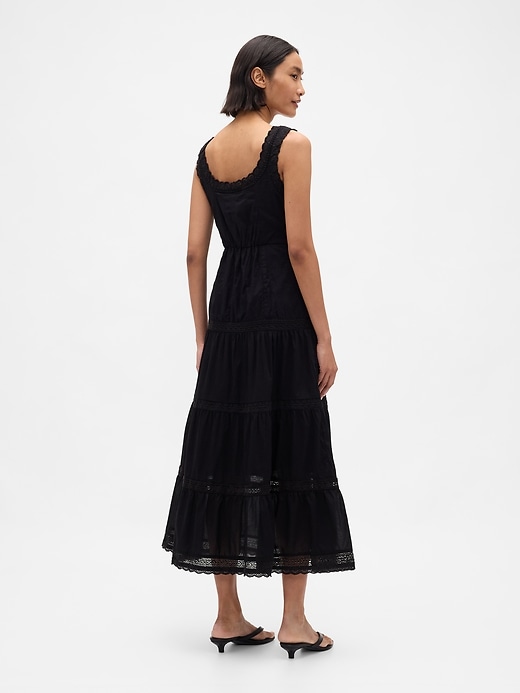 Image number 2 showing, Lace-Trim Tiered Maxi Dress