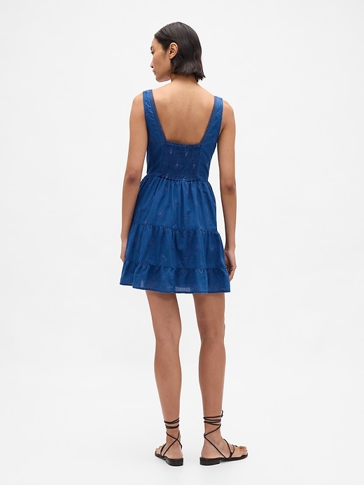 Image number 2 showing, Lace-Trim Tiered Mini Dress
