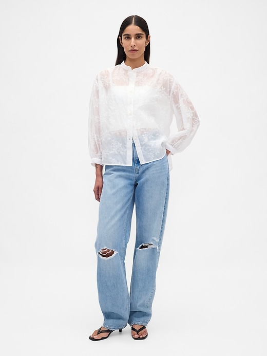 Image number 2 showing, Sheer Voile Floral Shirt