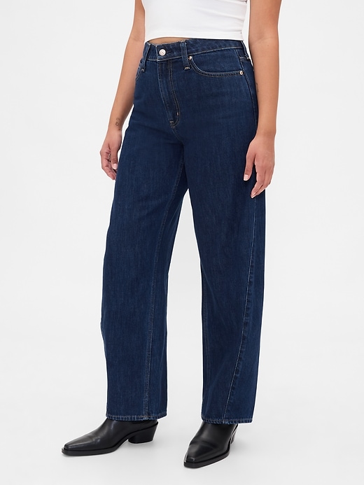 Image number 2 showing, Curvy High Rise Barrel Jeans