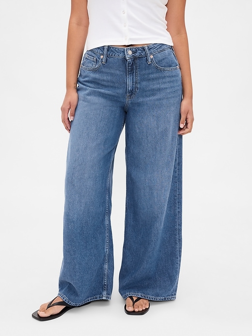 Image number 2 showing, Curvy Mid Rise UltraSoft Baggy Jeans