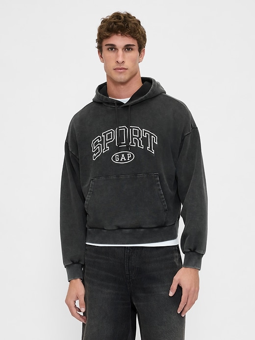 Image number 1 showing, Heavyweight Oversized Crop Logo Hoodie