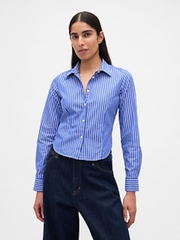 Organic Cotton Fitted Crop Shirt
