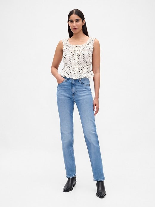 Image number 2 showing, Lace-Trim Peplum Top