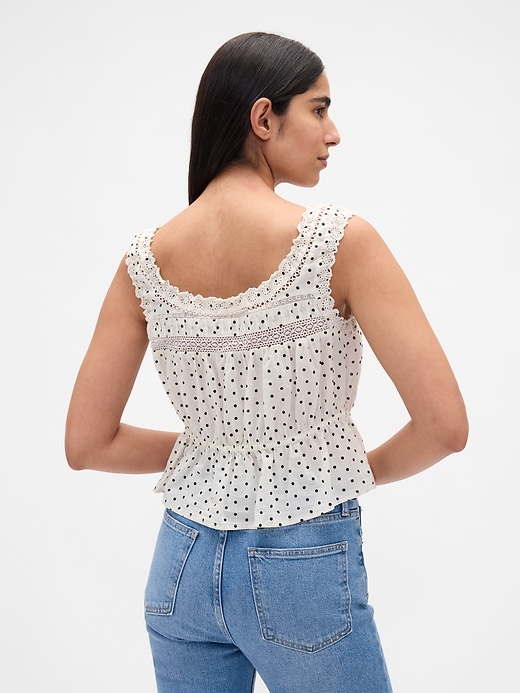 Image number 3 showing, Lace-Trim Peplum Top