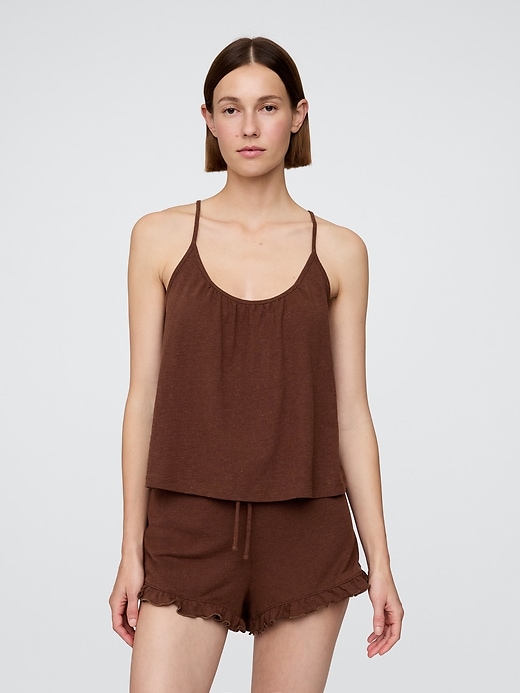 Image number 1 showing, Linen-Blend PJ Cami