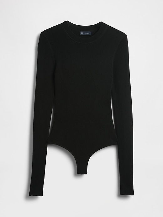 Image number 5 showing, Sheer Rib Sweater Bodysuit