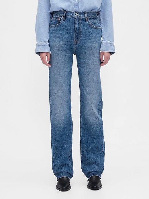 Image number 2 showing, High Rise Relaxed Straight Jeans