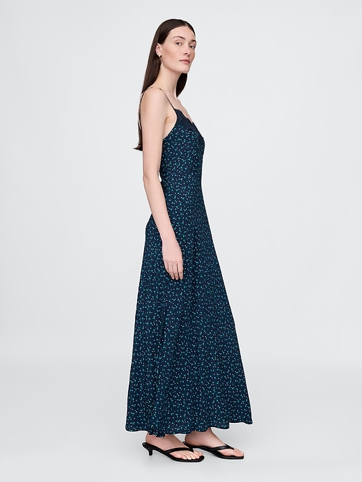 Image number 3 showing, Crepe Lace-Trim Sweetheart Maxi Dress