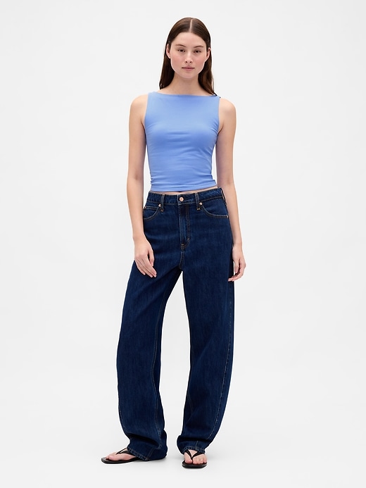 Image number 2 showing, CloseKnit Jersey Boatneck Crop Tank Top