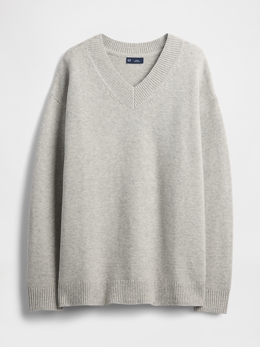 Image number 5 showing, CashSoft Oversized V-Neck Sweater
