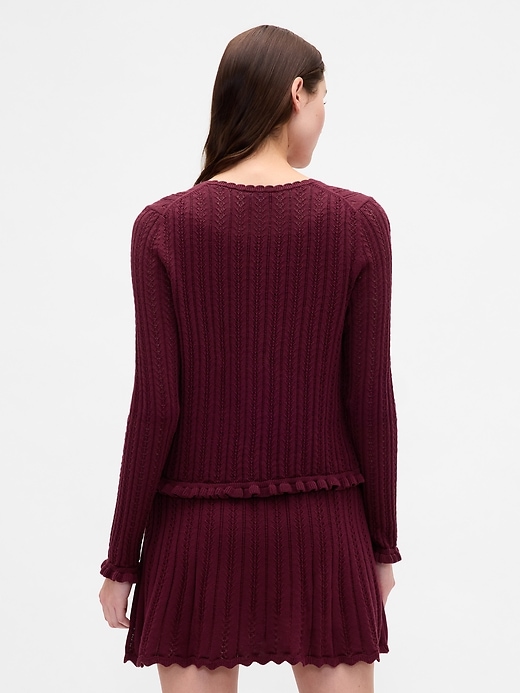 Image number 3 showing, 100% Cotton Pointelle Cardigan