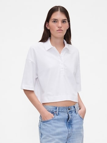 Organic Cotton VintageSoft Heavyweight Crop Polo Shirt