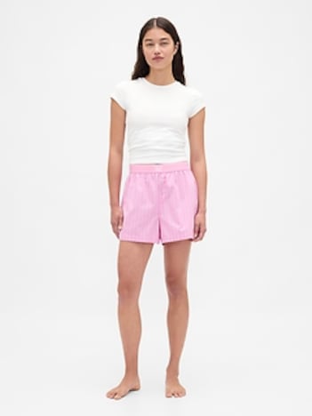 Poplin Logo PJ Boxer Shorts