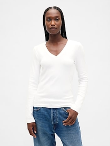 Modern V-Neck Shrunken T-Shirt