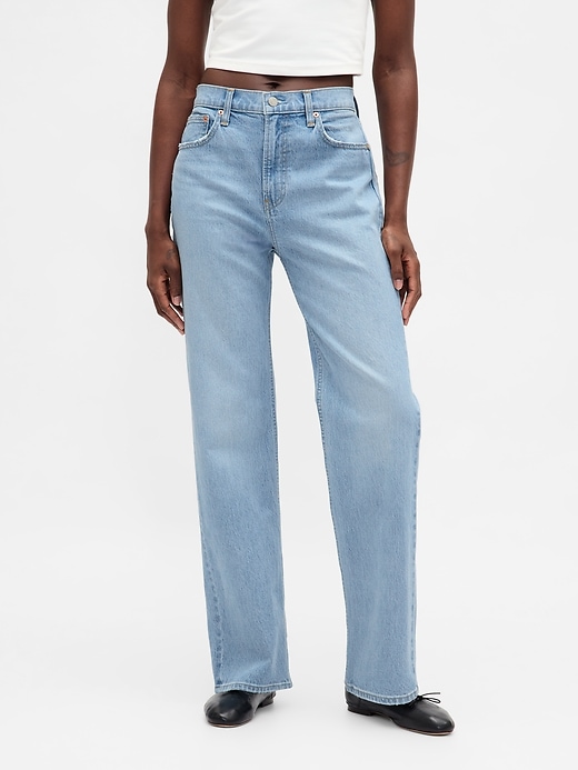Image number 2 showing, High Rise Relaxed Straight Jeans