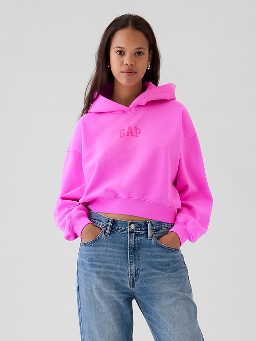 Image number 1 showing, VintageSoft Crop Logo Hoodie