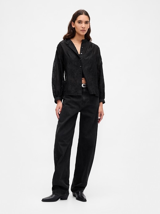 Image number 2 showing, Sheer Voile Floral Shirt