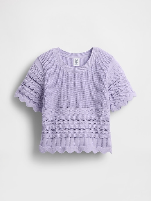 Image number 1 showing, Baby & Toddler Scalloped Mixed-Stitch Sweater