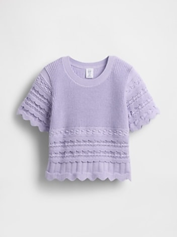 Baby & Toddler Scalloped Mixed-Stitch Sweater