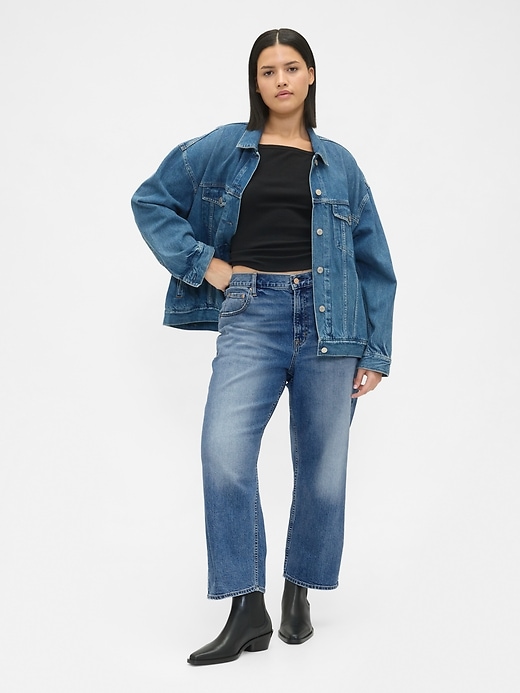 Image number 5 showing, Mid Rise Relaxed Crop Jeans