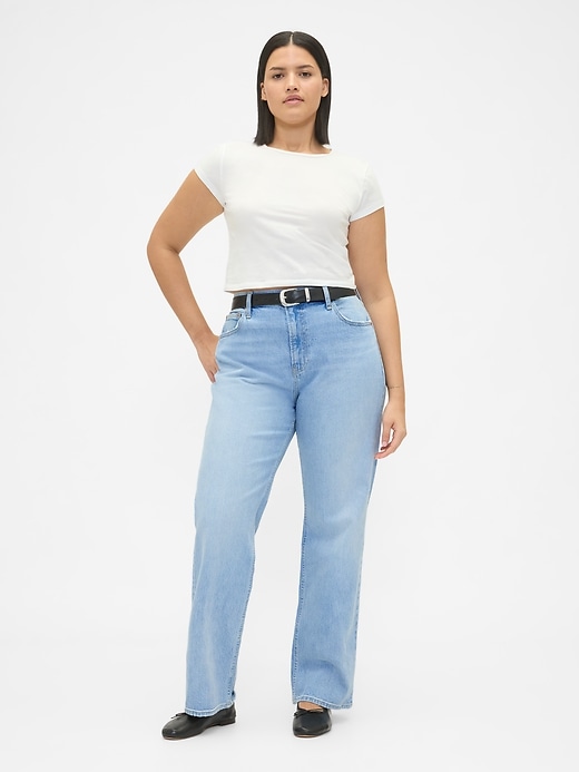 Image number 5 showing, High Rise Relaxed Straight Jeans