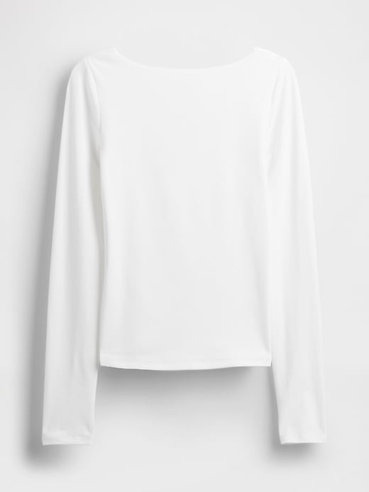 Image number 5 showing, CloseKnit Jersey Boatneck Open-Back T-Shirt