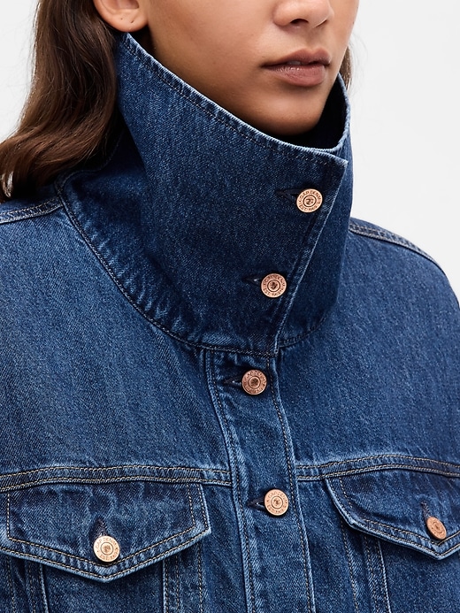 Image number 4 showing, Denim Oversized Bubble Jacket