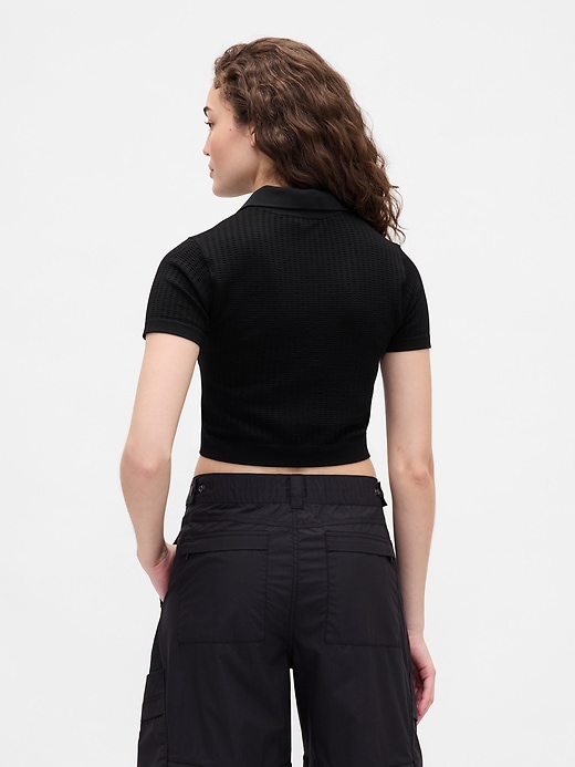 Image number 3 showing, Gap × BÉIS Seamless Crop Polo Shirt