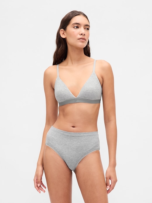 Image number 1 showing, Organic Stretch Cotton High Rise Bikini