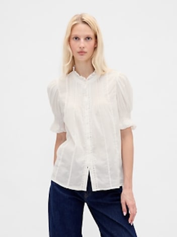Ruffle Pintuck Shirt