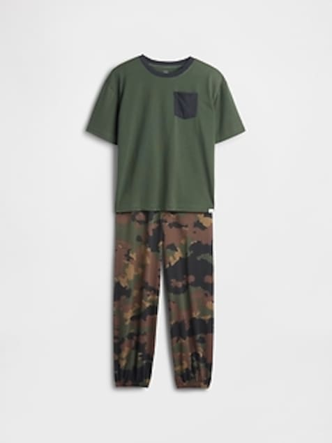 Kids Camo Recycled PJ Jogger Set