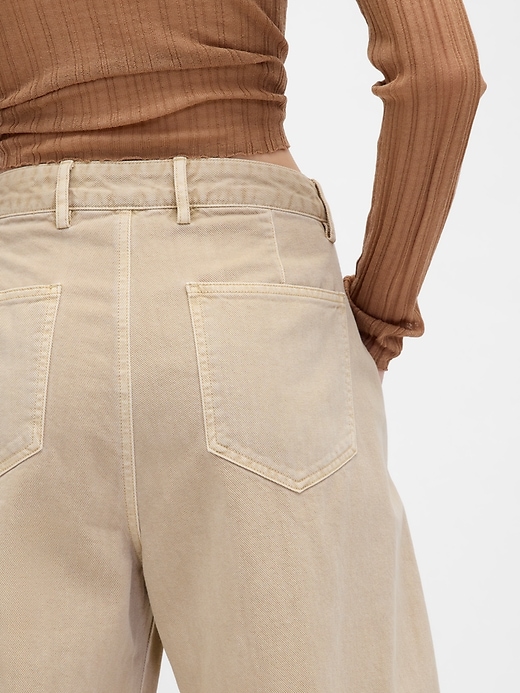 Image number 9 showing, Mid Rise Twill Barrel Pants