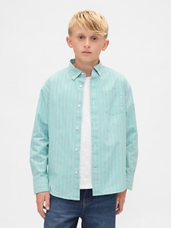 Kids Organic Cotton Poplin Relaxed Shirt