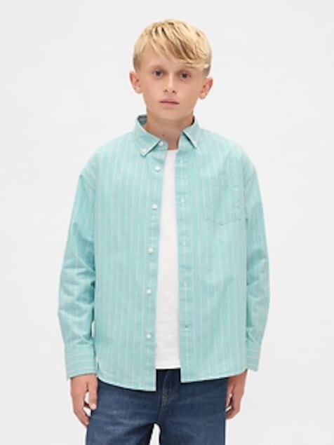 Kids Organic Cotton Poplin Relaxed Shirt