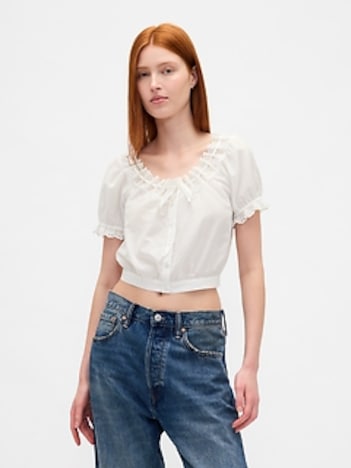 Eyelet Crop Top