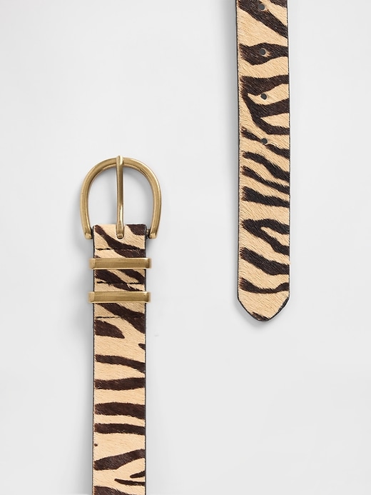 Image number 4 showing, Tiger Print Calf Hair Belt