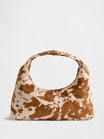 Cow Print Calf Hair Mini Slouchy Bag