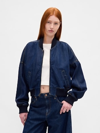 UltraSoft Denim Bomber Jacket
