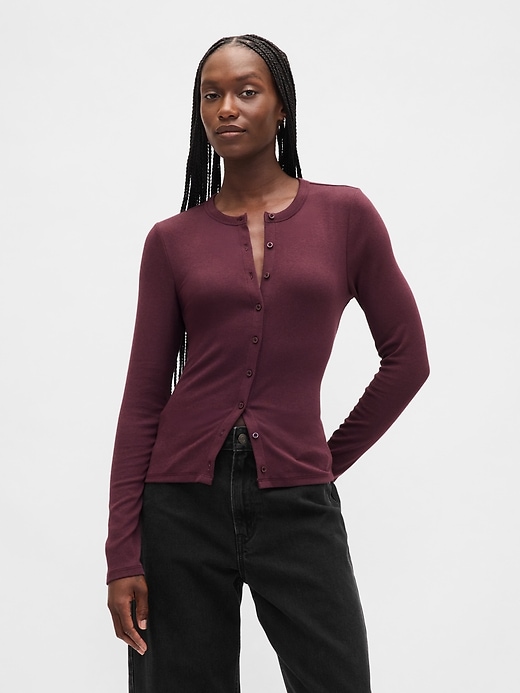 Image number 1 showing, Modern Crewneck Cardigan