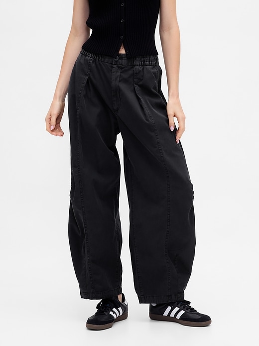 Image number 2 showing, Mid Rise Twill Barrel Pants